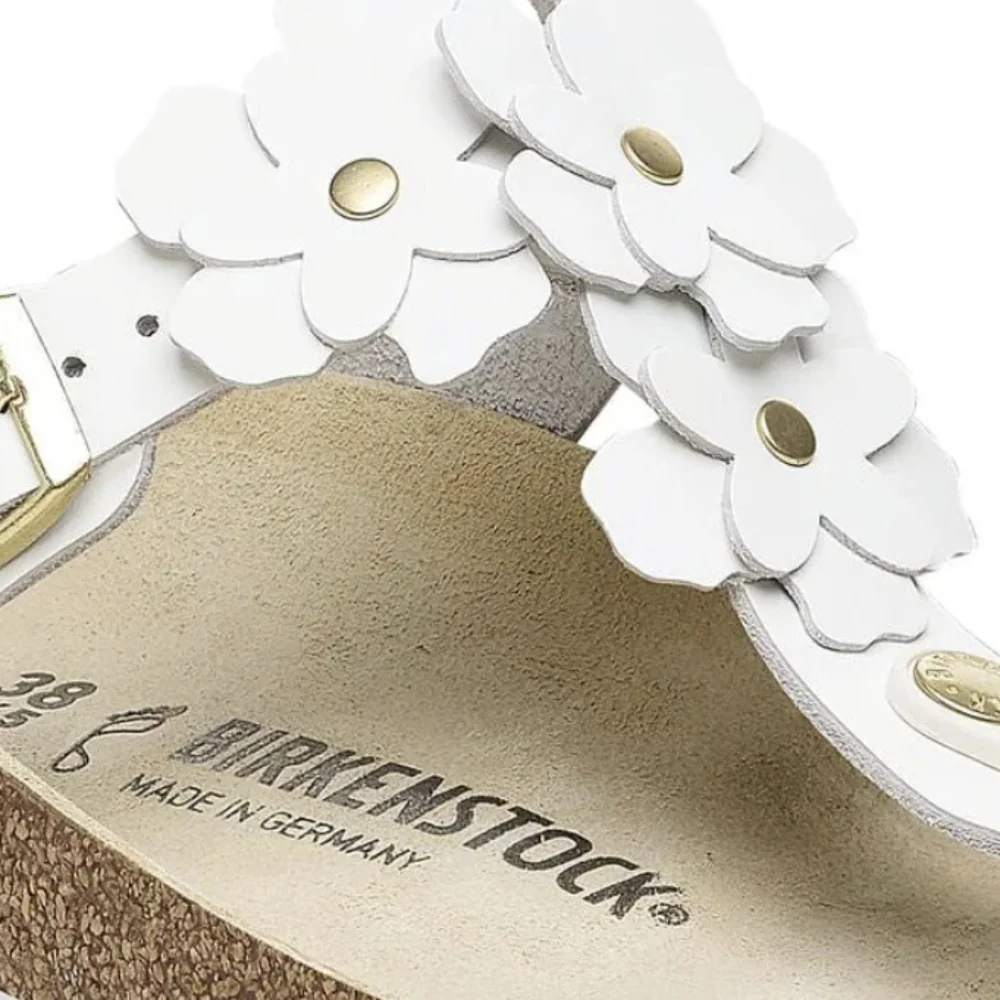 Birkenstock Women's Gizeh Flowers Footbed Sandal in White sz Euro 37 - Picture 4 of 14